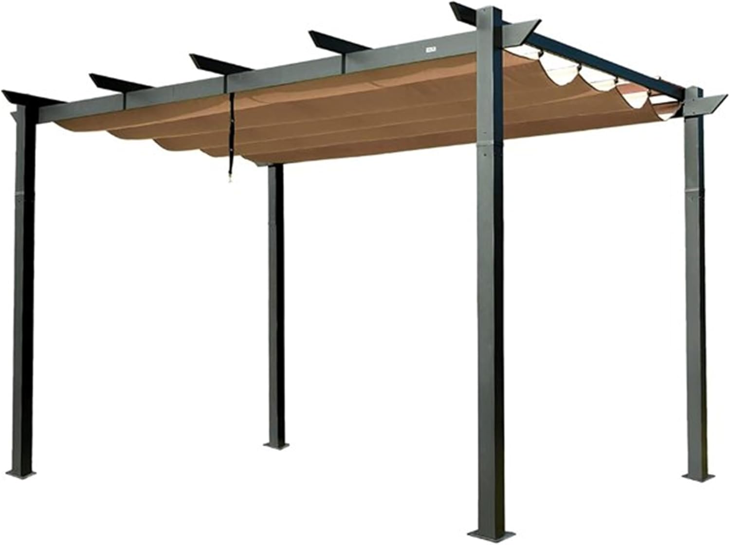 Aluminum Retractable Pergola with Sun Shade Patio Gazebo with Weather-Resistant Canopy for Backyard Deck Garden Grape Trellis Outdoor Pergola, Beige