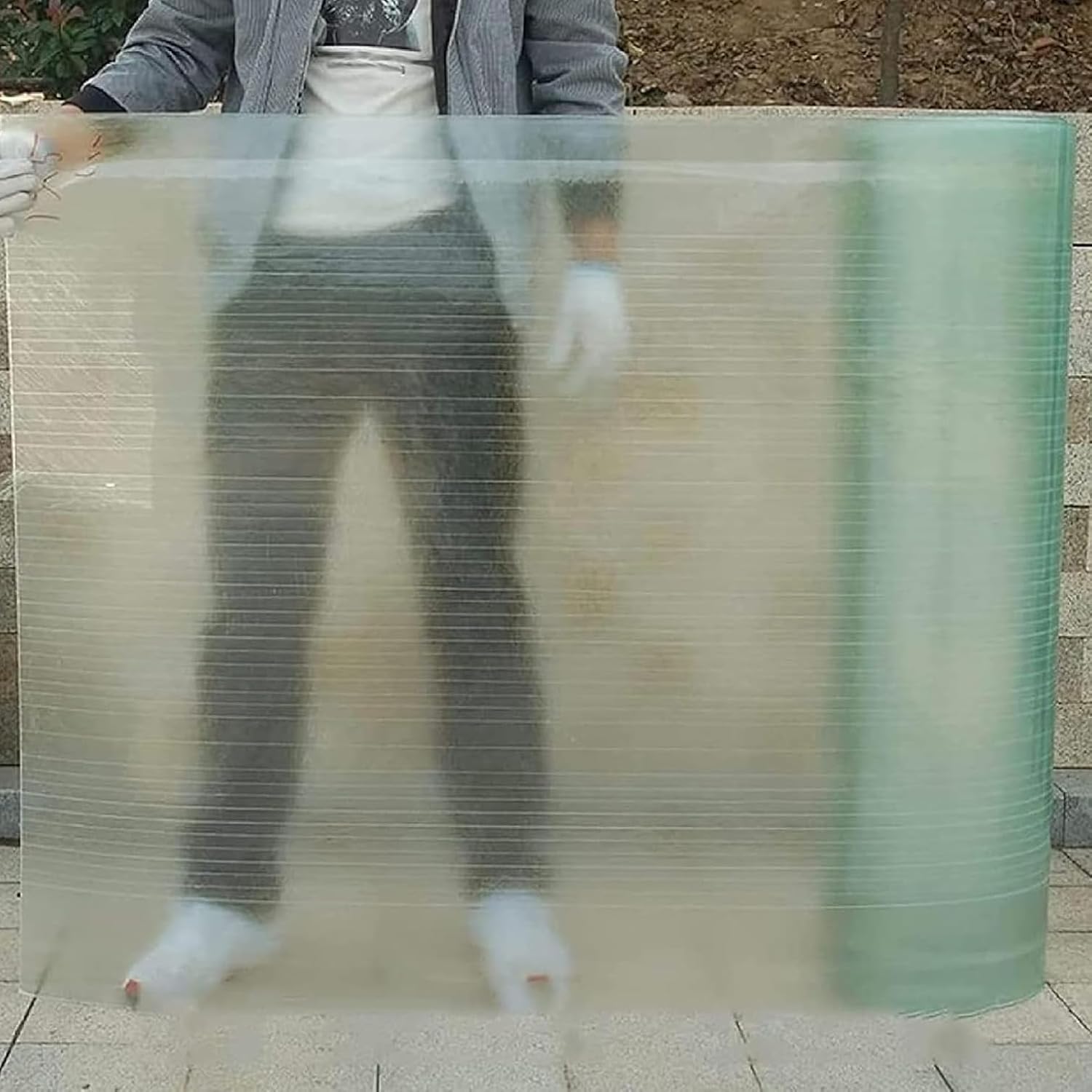 Polycarbonate Roofing Sheet,Clear Roof Panels,Glassfiber Sunshine Board Rainproof Insulation for Greenhouse Canopy,Waterproof UV Protection,Outdoor Garden Patio Covers (4.92 x 32.8ft)