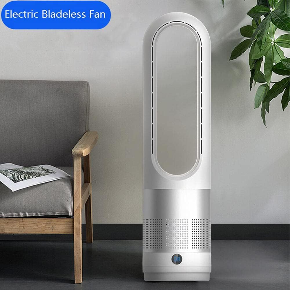 18 Inch Mini Household Leaf Less Electric Fan Remote Control Timing Function No Leaf Quiet Easy to Clean 8 Wind Speed-Gold