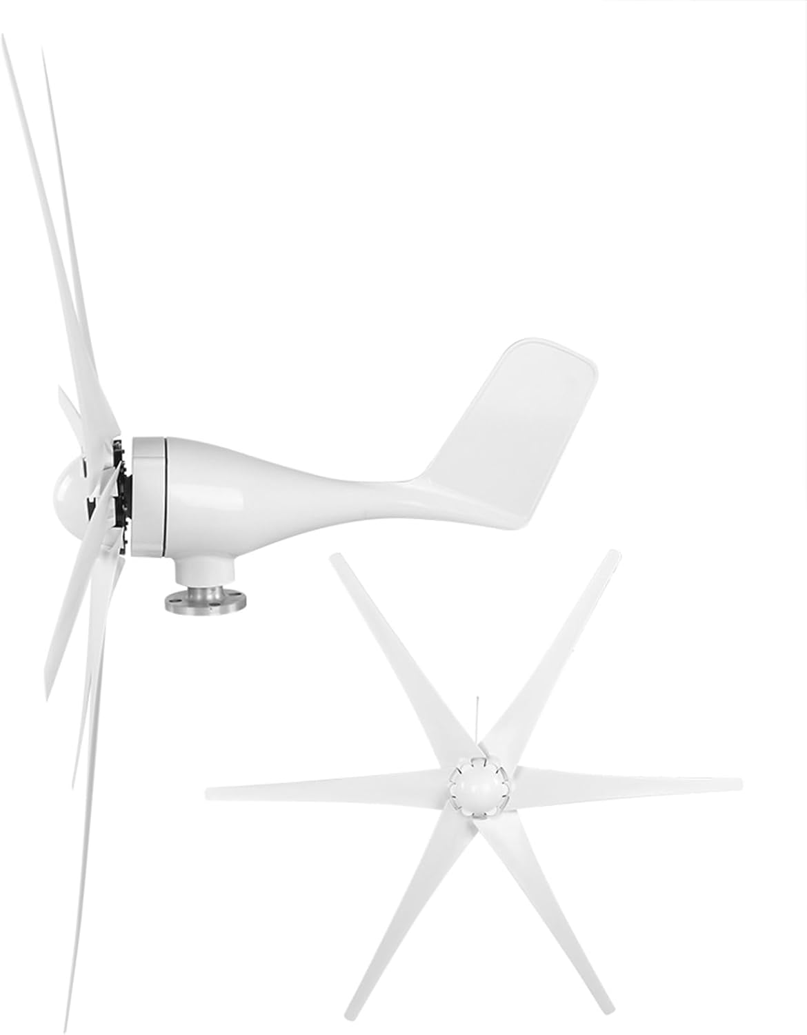 800W Wind Generator Kit 6 Blade Industrial Machinery Machine Professional Wind Turbines Small Windmill Generator (white 48V)