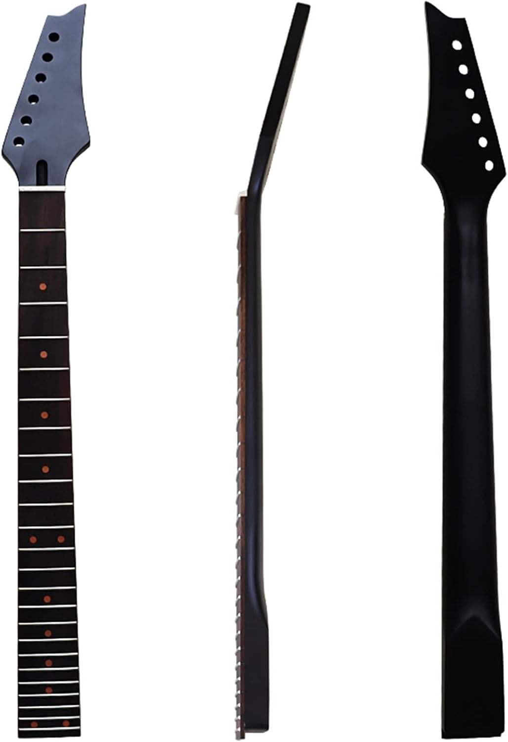 ZUZU 6 Strings Electric Guitar Neck Canada Maple Neck Rosewood Fingerboard Full Black 24 Frets Unfinished Guitar Neck