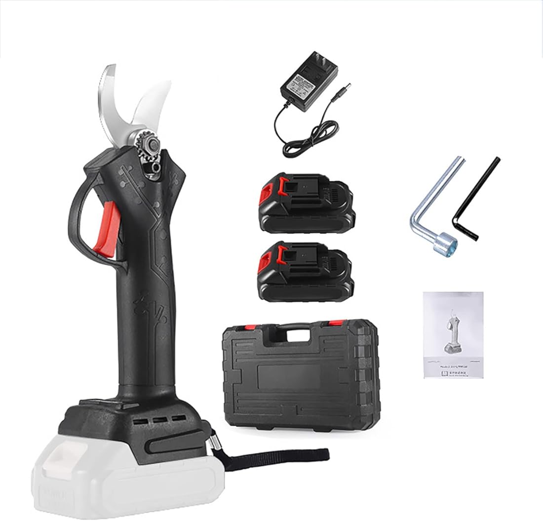 Electric Scissors Pruning Shear, Cordless Pruner Branch Cutter with 2 PCS Rechargeable Lithium Battery, Tree Branch Pruner with 30mm (1.2'') Cutting Diameter, Power Secateurs for Gardening