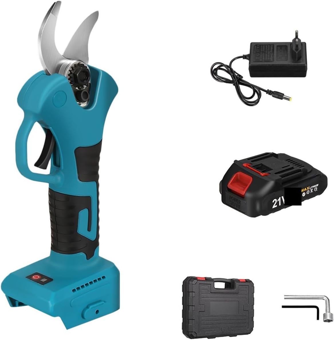 Tree Branch Pruner 1300W 30mm Brushless Electric Pruner Shear Cordless Rechargeable Fruit Tree Bonsai Pruning Branches Tool Sharp, Powerful & Clean Cu