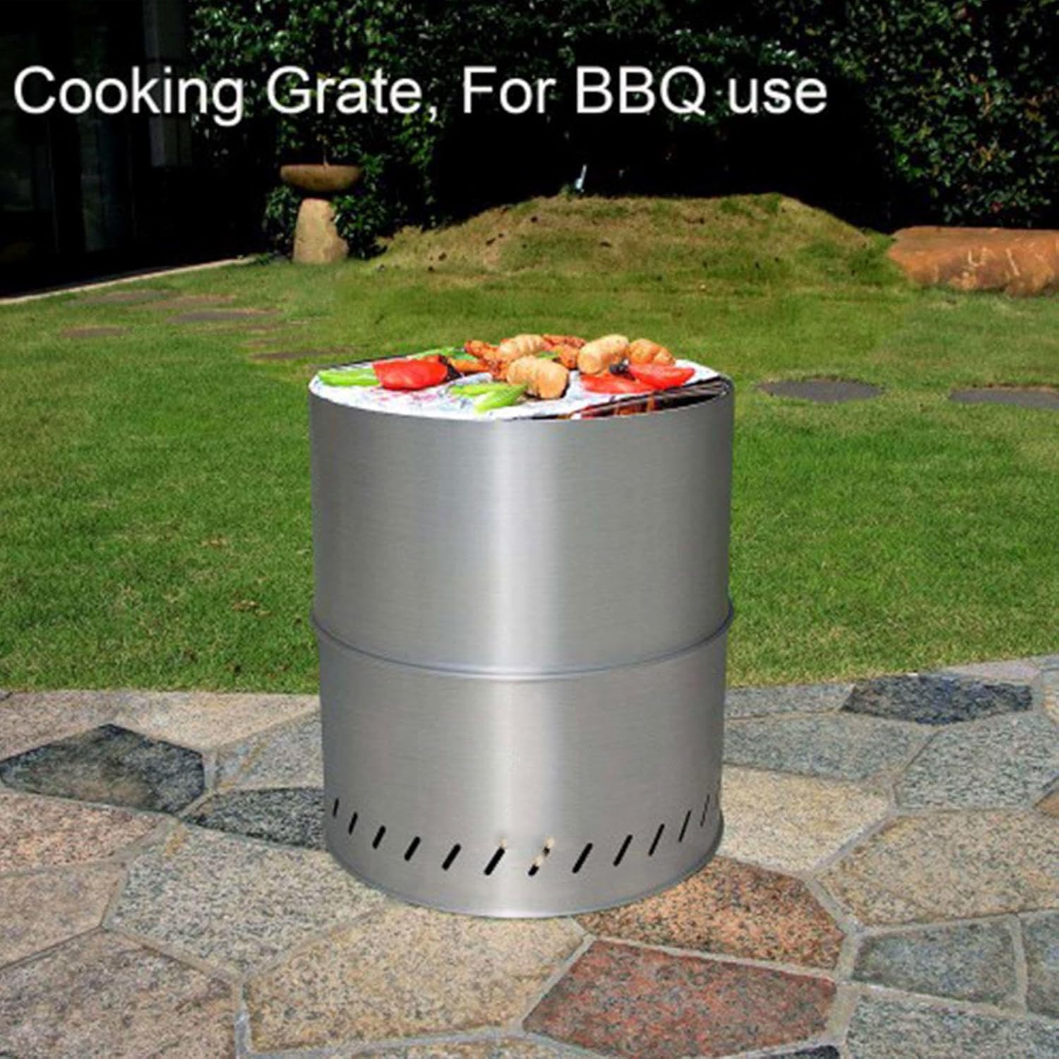 15 Inch Stainless Smokeless Fire Pit Outdoor Portable Firepit,Durable Stainless Steel for Wood Burning Fire Pit Smokeless for Patio Garden,Camping,Backyard