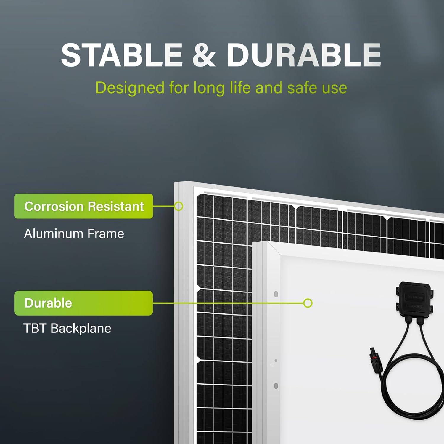 Newpowa 10BB 60 Watt 24 Volt Solar Panel High-Efficiency Monocrystalline PV Module Designed for 24V Off Grid System, Charge Your Battery of RV, Boat, Camper, Trailer, Gate Opener