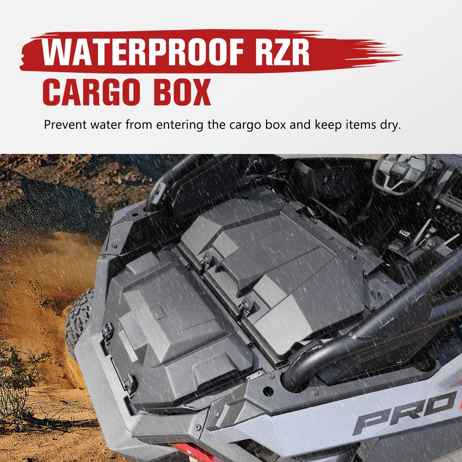 A & UTV PRO 60 QT Forward Cargo Box Compatible with 2022-2026 Polaris RZR PRO R/Pro R 4, Rear Storage Bin Bed Tool Box Accessories, Waterproof Dust Resistant, Replace OEM # 2884235