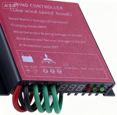 IP67 Waterproof Controller 6000W Wind Turbine Charge Controller 12V 24V 48V Auto MPPT Low Wind Speed Boost Wind Regulator, for Wind Power System