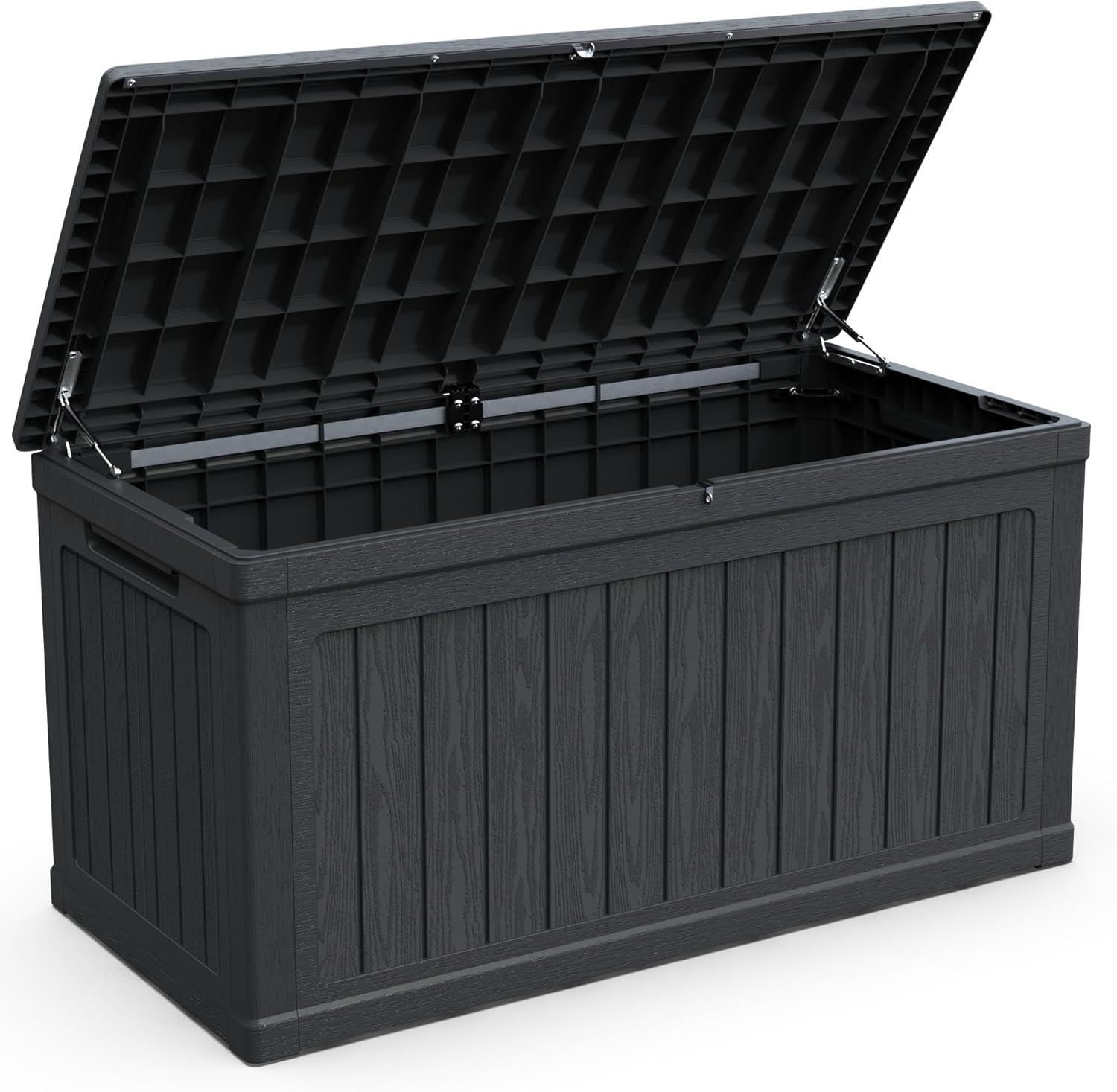 230 Gallon Large Outdoor Storage XXL Deck Box for Patio Furniture, Outdoor Cushions, Garden Tools and Sports/Pools Equipment, Waterproof Resin, Lockable, Black