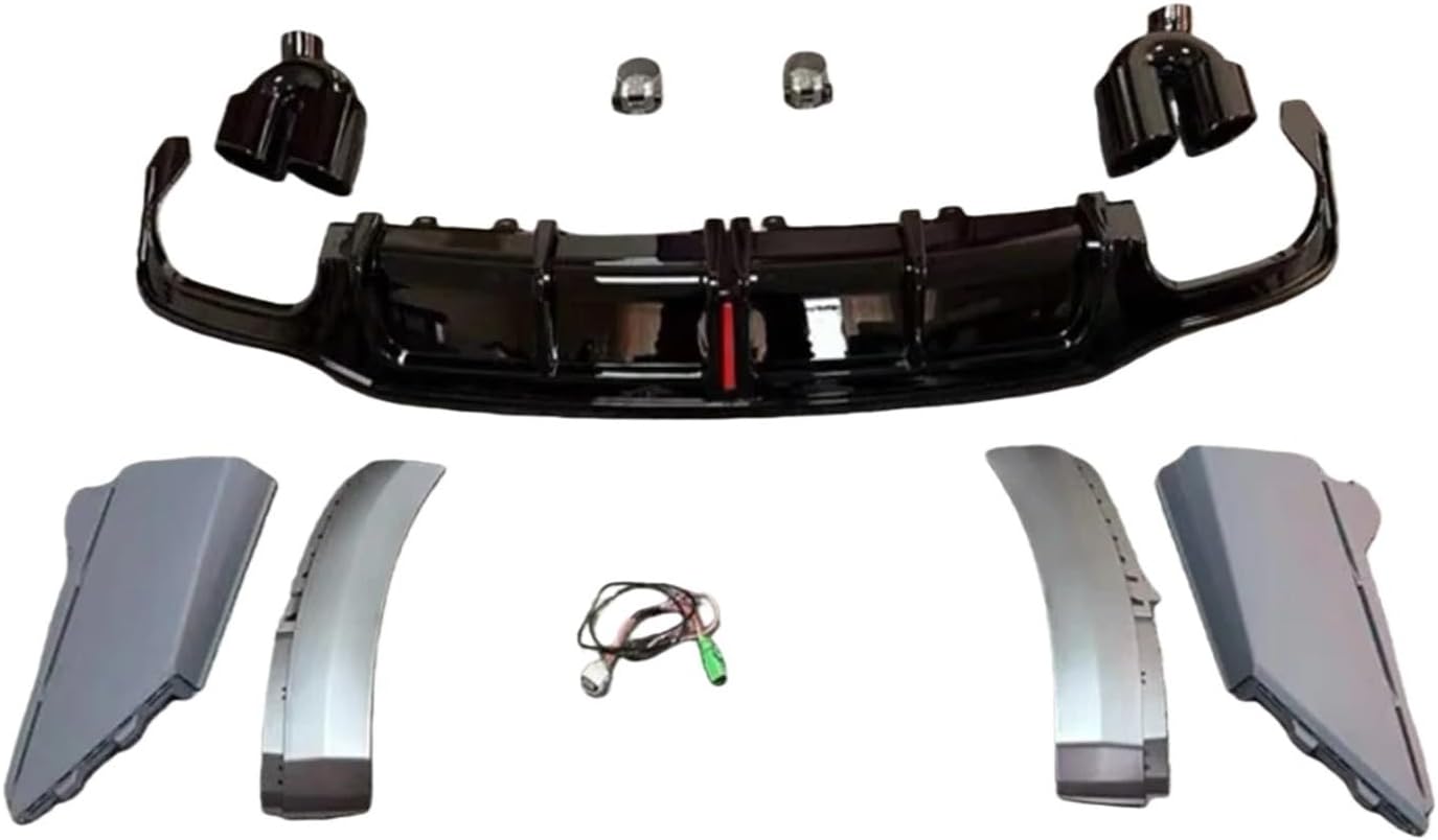 Rear Lip Spoiler&Exhause Compatible for Audi A6 C8 S6 Allroad A6avant 2019-2024 Bumper Diffuser Car Modification Accessories