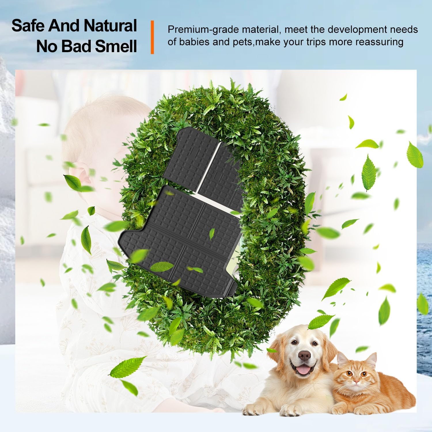 powoq Fuel&Hybrid Cargo Mat Compatible with 2023-2026 Kia Sportage Cargo Liner Trunk Mat TPE Backrest Trunk Liner Replacement for 2023 2024 2025 2026 Kia Sportage Accessories