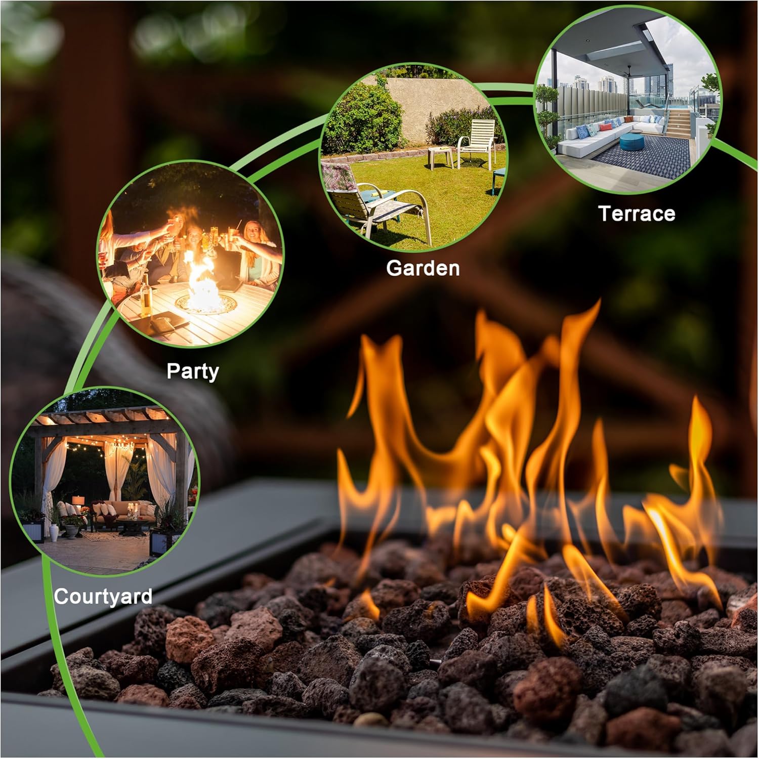 28 Inch Outdoor Square Propane Fire Pit Table, Wicker-Look Gas Fire Pit with 50,000 BTU Heat Output, Rust-Resistant Steel, Outdoor Dining and Heating Table with Lava Rocks and Lid