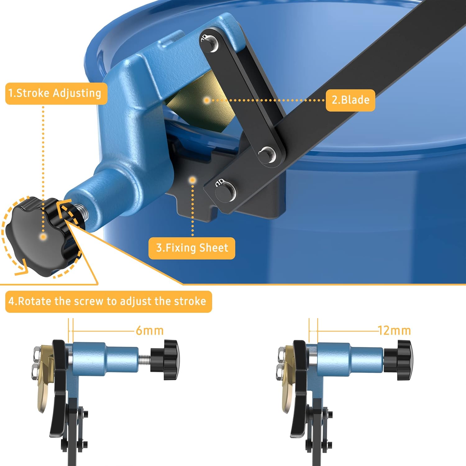 Drum Deheader with Plastic Hand Grip, for Steel Drums, No-Sparking Alloy Copper Blades.
