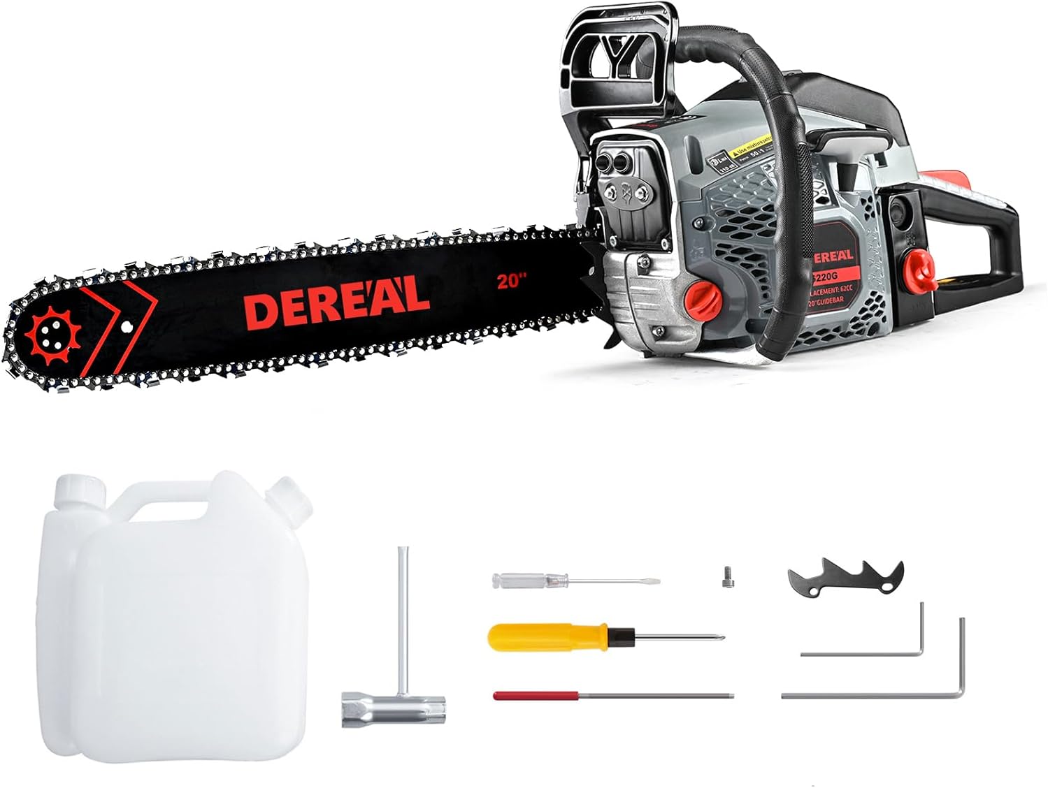 Gas Chainsaws 20 Inch 62CC Gas Powered Chainsaw 3.4HP 2 Stroke Engine Gas Power Chain Saw for Cutting Wood Outdoor Garden Farm Home