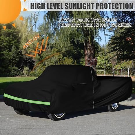 Waterproof Car Cover Compatible with Chevrolet C10/20 K10/20 1960-1987 Standard Cab Long Bed Accessories, 420D All Weather Car Covers with Zipper&Lock for Car Dust Snow Rain Hail Protection