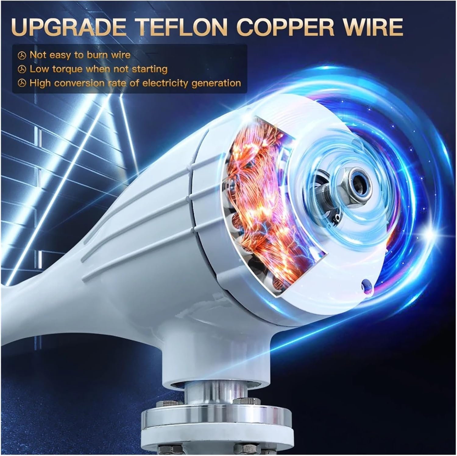 3000W Wind Turbine Generator Kit, Horizontal Wind Turbine Generator 12V 24V 48V Powerful Dynamo with MPPT Off Grid System Homeuse Windmill Low Starting Speed for Home(Off Grid System,12V)