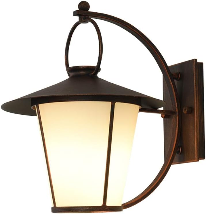 Lamp Lighting Retro Lantern Light Ip54 Waterproof Outdoor Metal Sconce Lamp Traditional E27 Villa Garage Patio Terrace Decoration Lighting Fixture Indoor and,Rust