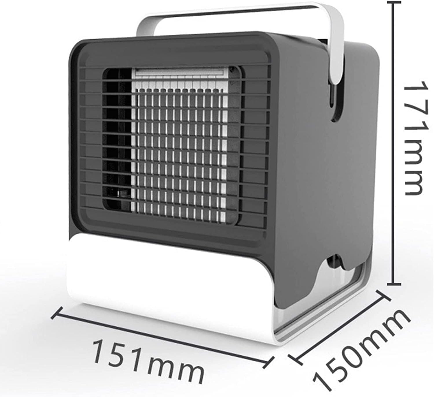 Portable Air Conditioner Personal Air Cooler USB Cooling Fan 150ML Water Tank, 3 Speeds/Modes Small Air Conditioner for Bedroom Home Office (Color : White)