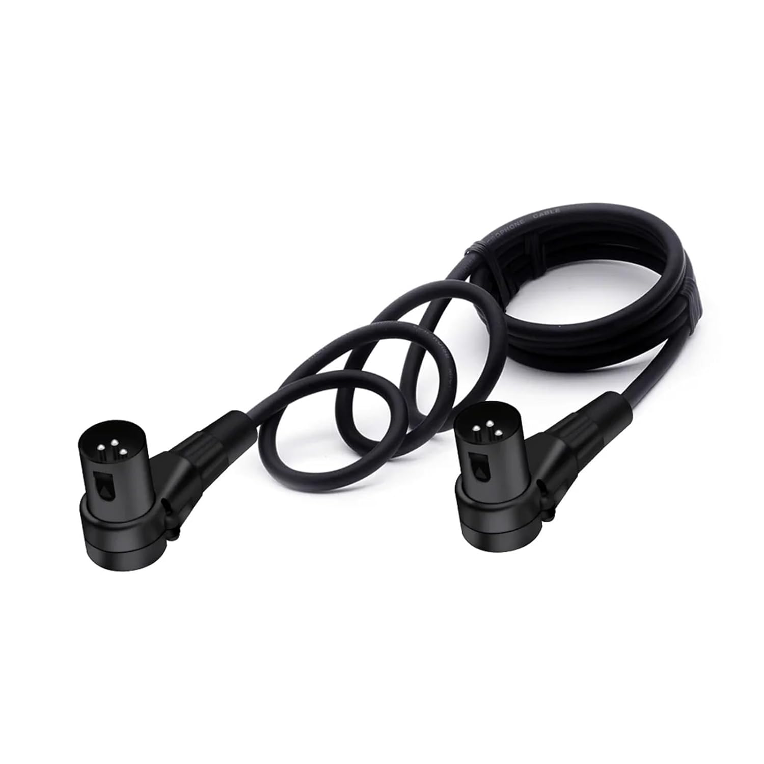 Right Angle 3 Pin XLR Extension Cable Male to Male OFC Audio Cable Foil + Braided for Microphone Mixer Amplifier(Black,10m)