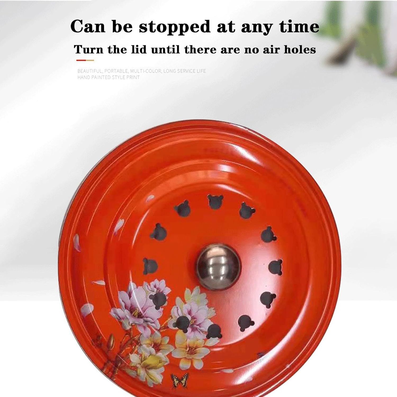 BNEI Tabletop fire Pit, Stainless Steel, Adjustable fire, Beautiful Appearance, 30.5 * 18cm, red Colour