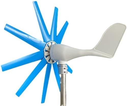 Horizontal Wind Generator 10000 W, 10 Blades 12 V 24 V 48 V Wind Power Systems Generator Easy Installation with Generator Controller for Home Or Camping
