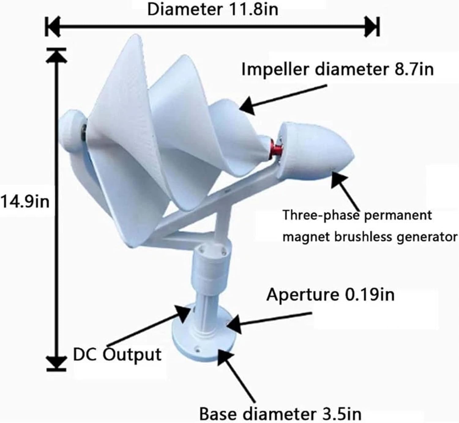 50W Micro Helical Generator Spiral Wind Turbine Generator Model For Science Experiment Generates Electric Light Spiral Generation(1PC)