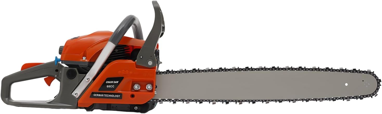 62cc 22 Inch Chainsaws, 2-Cycle Single Cylinder Gasoline Power Engine Wood Cutting Gas Chain Saw, 2.8kw Chainsaws Set for Trees Wood Farm Garden Ranch Forest Cutting