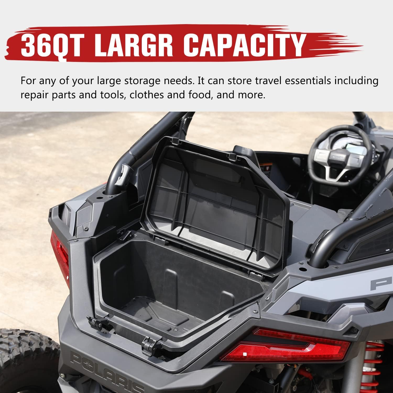 HAKA TOUGH 36 QT Rear Cargo Box for 2022-2025 Polaris RZR PRO R/Pro R 4 Accessories, Water Resistant Storage Bed Box, Replace OEM # 2884236