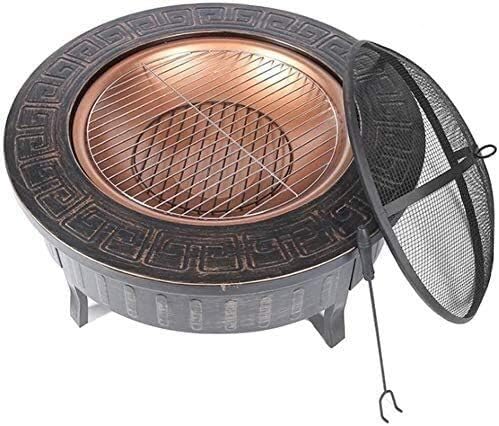 Fire Pits Outdoor Wood Burning Large Bonfire Wood Burning Patio Coal Grill Firepit for Outside Grill Charcoal Smokeless Grill with Spark Screen Poker with Cover BBQ Cooking for Outside Camping