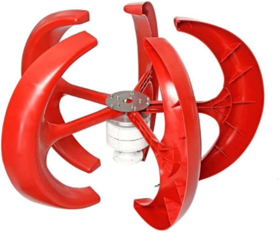 Red 9000W 5 Blades Vertical Axi Wind Turbines Generator Lantern 12V 24V Motor Kit Electromagnetic for Home Streetlight Use