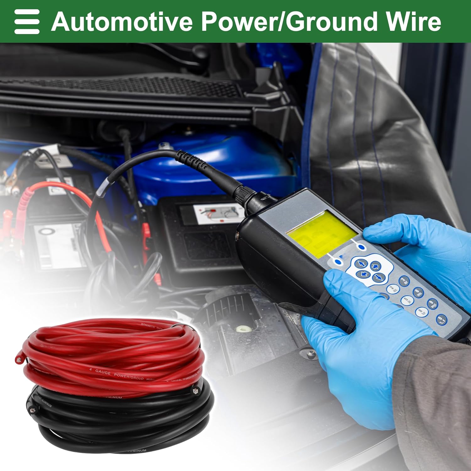 Motoforti 4 Gauge Ground Wire Copper Clad Aluminum CCA - Car Amplifier Power & Ground Cable, Battery Cable for Car Audio Speaker,Solar, Auto, RV Trailer & Marine 25 Feet Each-Black/Red