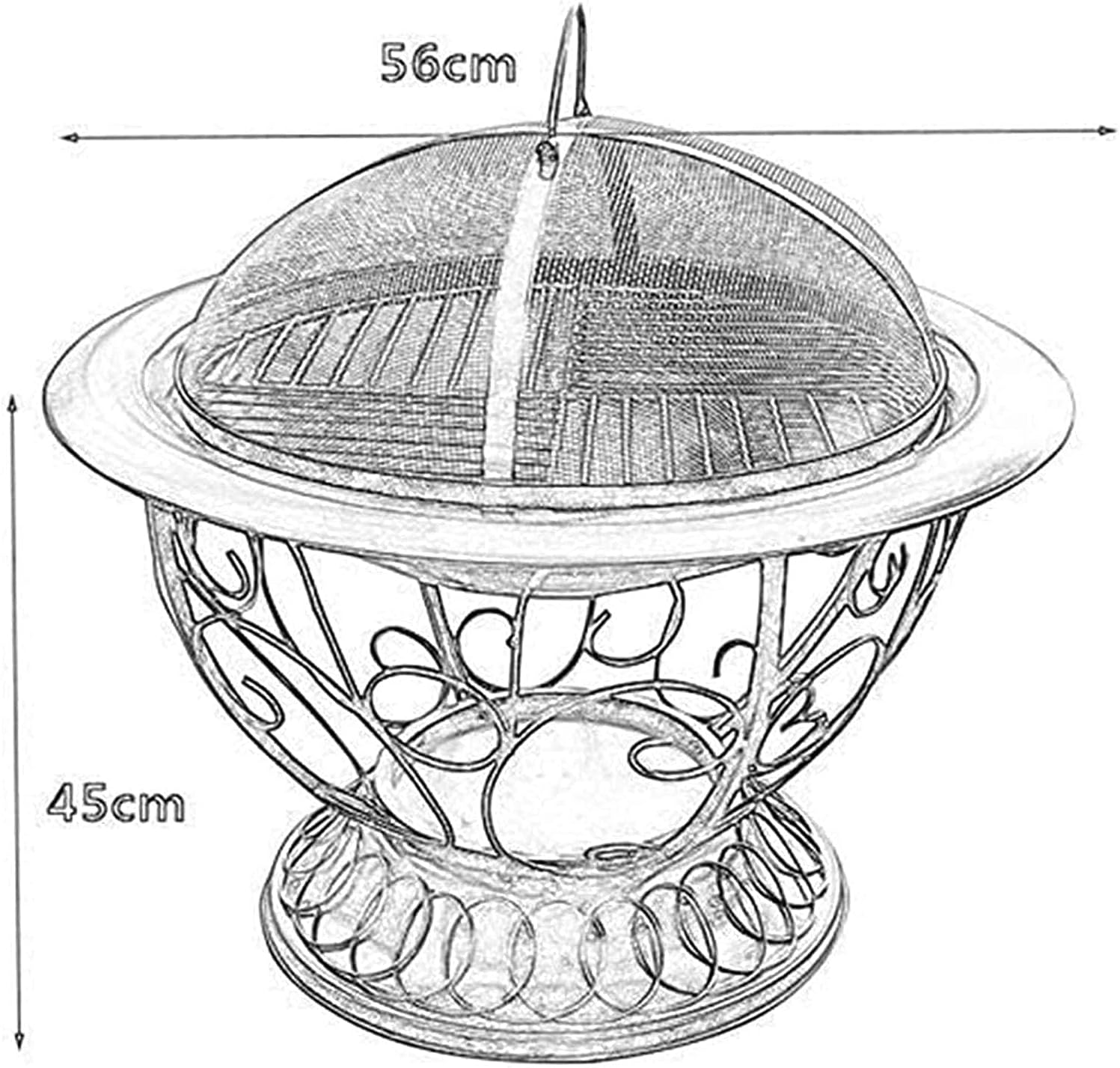 BBQ Grill Outdoor Fire Pits,BBQ Grill,Outdoor Fire Pit Accessories Wild Travel Wood Burning and Camping Picnic Stove Bonfire,with Barbecue,Family EssentialMultifunctional Stove