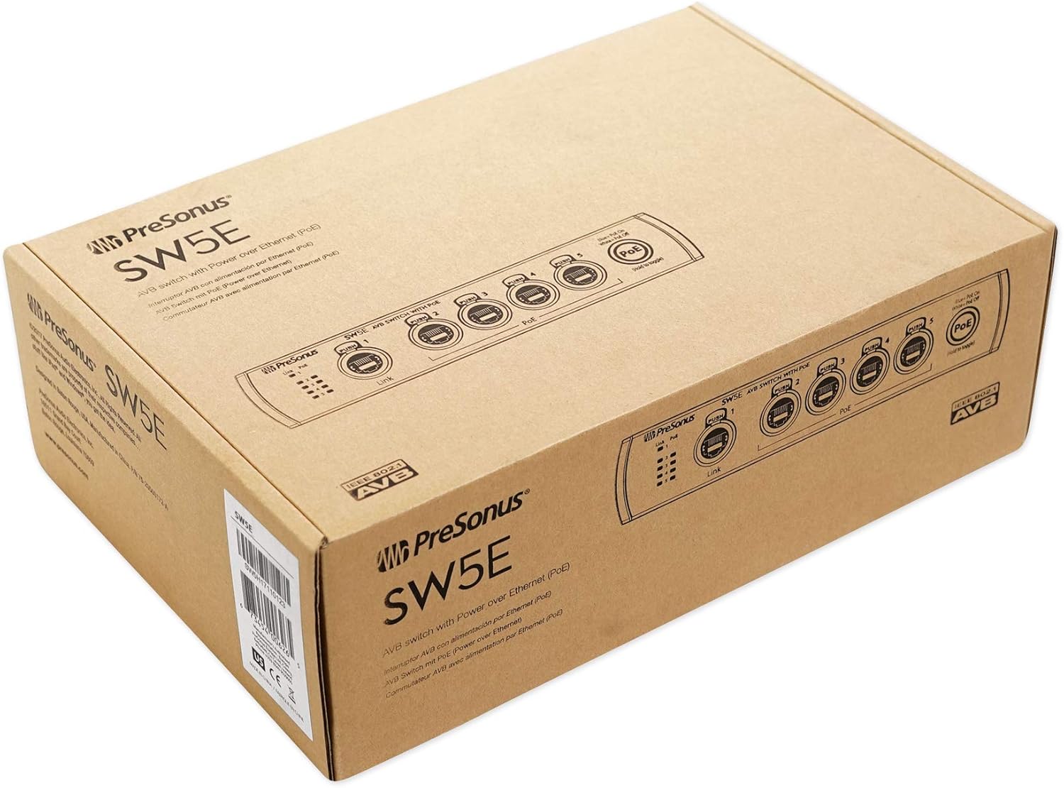 PRESONUS SW5E 5-Port AVB Switch w/PoE, Rack Mountable+Headphones+(2) Mics+Cases