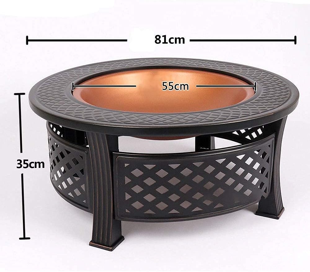 Firepit Table for Outside, Multifunctional Fire Pit Table, Firepit Table for Outside Wood Burning with Spark Screen Grate Grills Poker for Picnic Bonfire Patio Backyard Garden BBQ