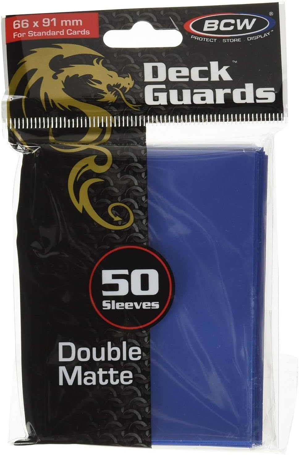 BCW Deck Guard - Double Matte Blue Card Sleeves | Acid-Free, Archival-Safe, No PVC | Anti-Glare Matte Finish | Fits Standard 2½