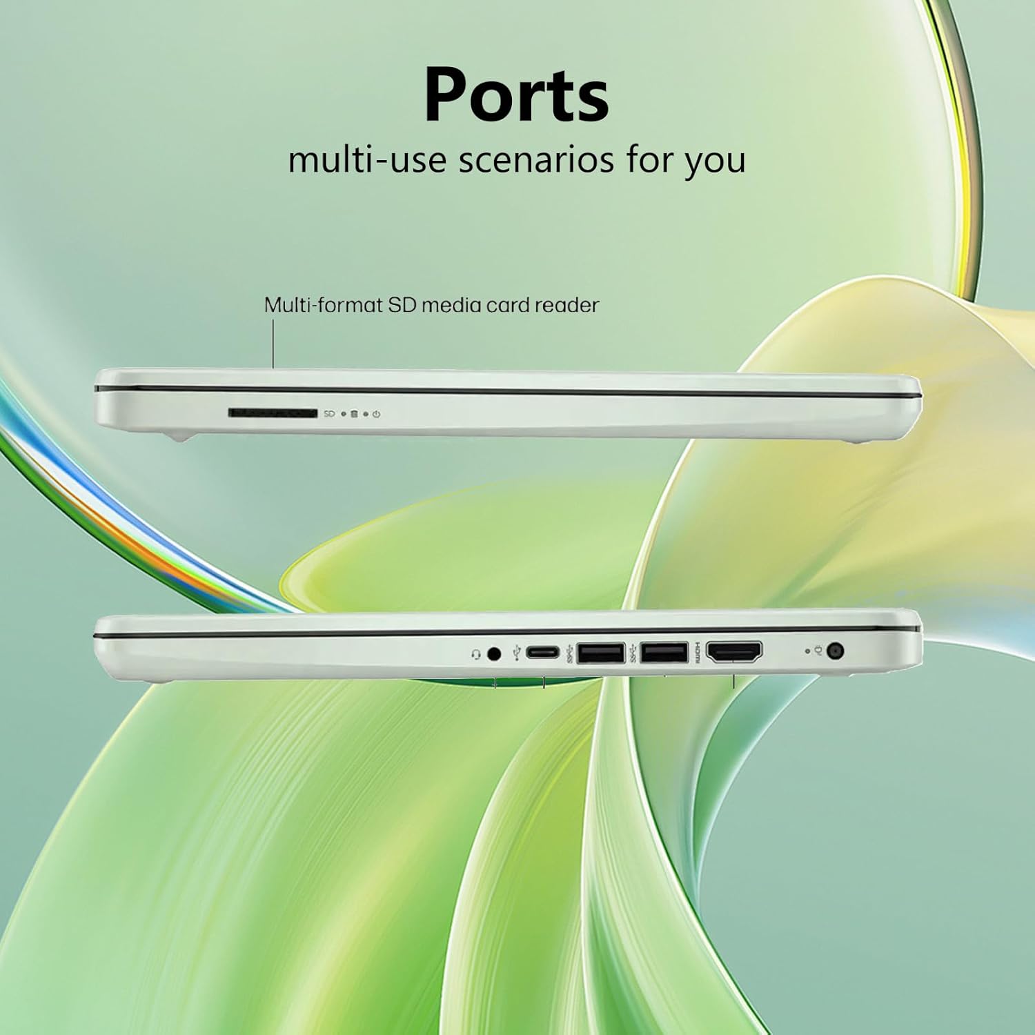 HP 14 Laptop Student Business 2025 Ultral Light Computer, AI Copilot, 4-Core 13th Gen Intel CPU, 16GB RAM 1.2TB Storage (128GB UFS+ 64GB MSD+1TB Cloud), Microsoft 365, AlpacaTec Accessories