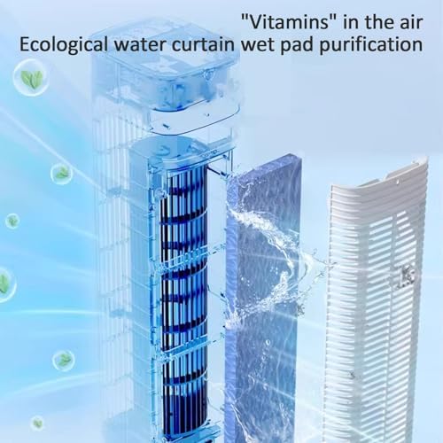 Windowless Portable Air Conditioners, Evaporative Air Cooler, Cooling Fans for Bedroom, 100° Oscillation 3 Speed 4 Modes, for Home Bedroom Office