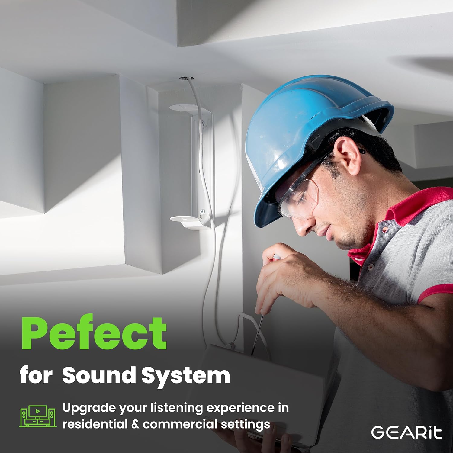 GearIT 12/2 Speaker Wire (100 Feet) 12AWG Gauge - in Wall Audio Speaker Wire Cable / CL2 Rated / 2 Conductors - OFC Oxygen-Free Copper, White 100ft