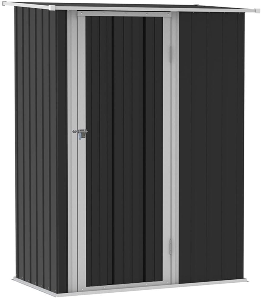 Garden Sheds Outdoor Storage Shed Patio Furniture with Lockable Door for Yard Tools and Accessories, Grey Outdoor Storage Sheds