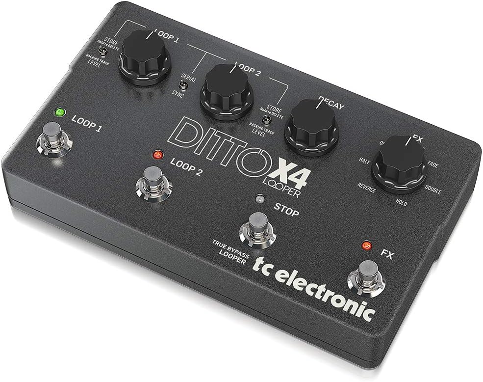 TC Electronic DITTO X4 LOOPER Simple and Intuitive Dual-Track Guitar Looper Pedal with Powerful Loop Effects