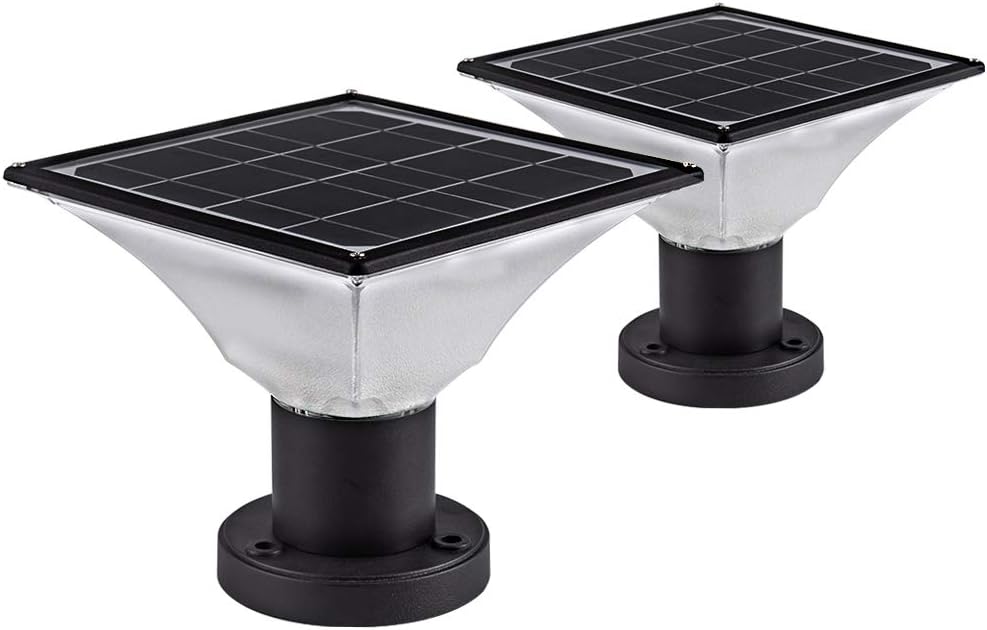 Solar Post Cap Lights Outdoor,Dusk to Dawn Auto On/Off Solar Powered Post Lights Fits Most Posts (2 Pack)