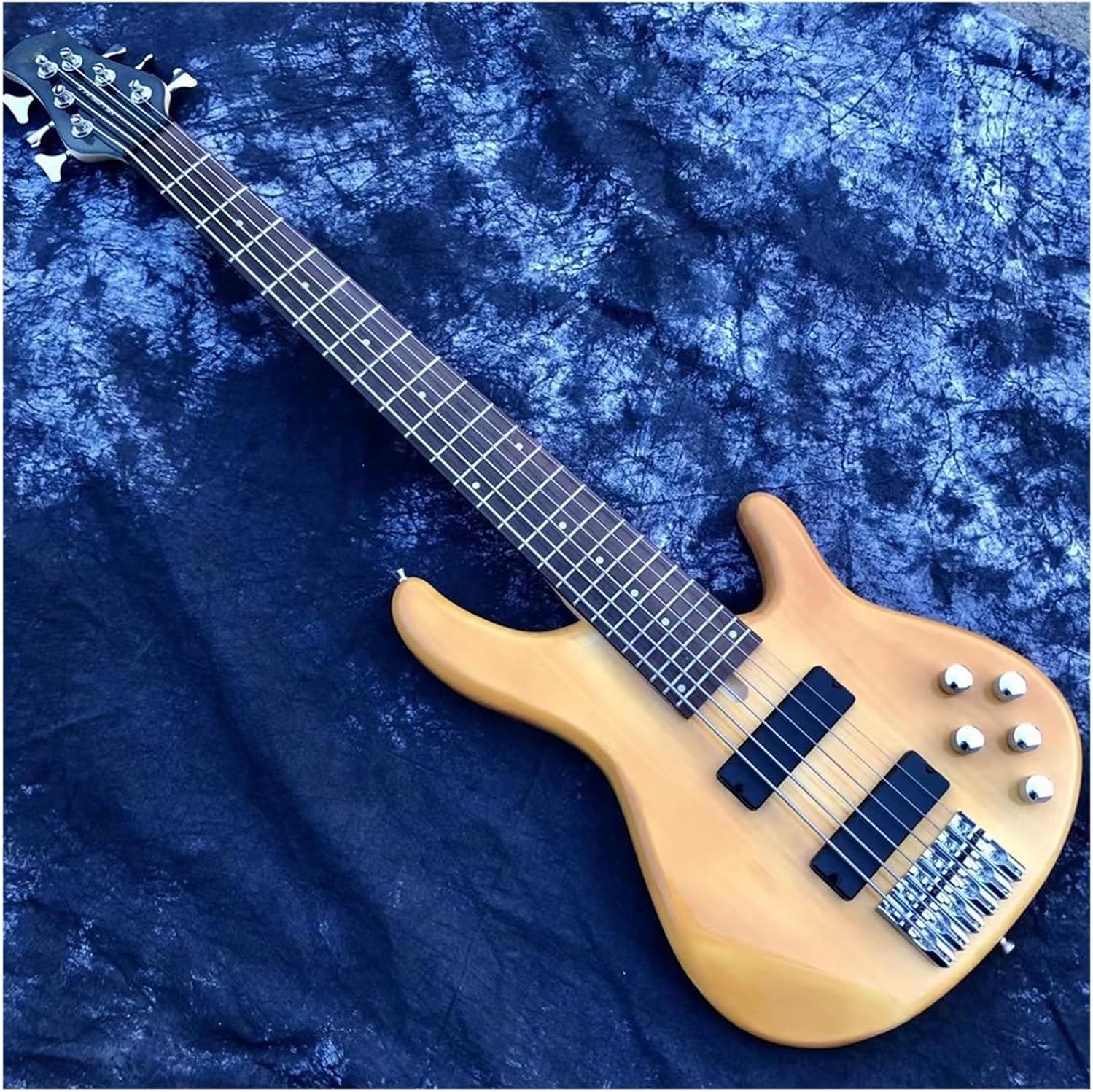 Beginner Electric Guitar Kits Original Wood Color Six-rotor Electric Bass Amplifier Circuit Active Pickup Dedicated For Performance(Brown)