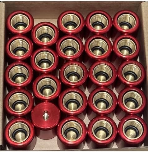 1/4 inch Pink Refrigerant locking caps 24 Pack. HVAC Tamper Resistant caps. (Tool Sold Separately) Safe guard your AC systems efficiency and the environment from lost or accidental Miss-Use. ECWB (24)