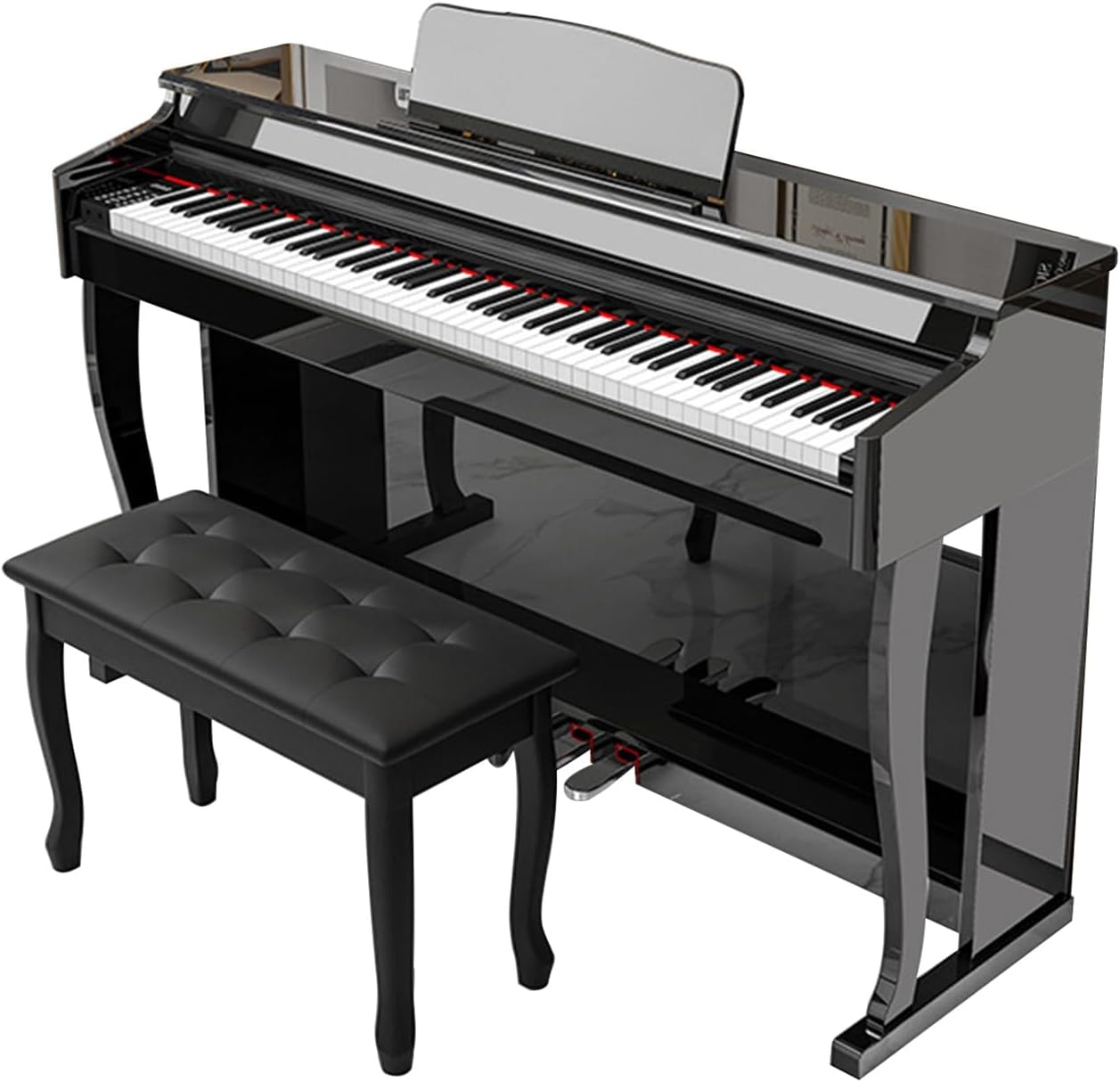 Electric Piano 88 Key Hammer Action Keyboard Home Upright Digital Pianos Electronic Piano For Professional Adult With 3 Pedals Support USB-MIDI(Black)
