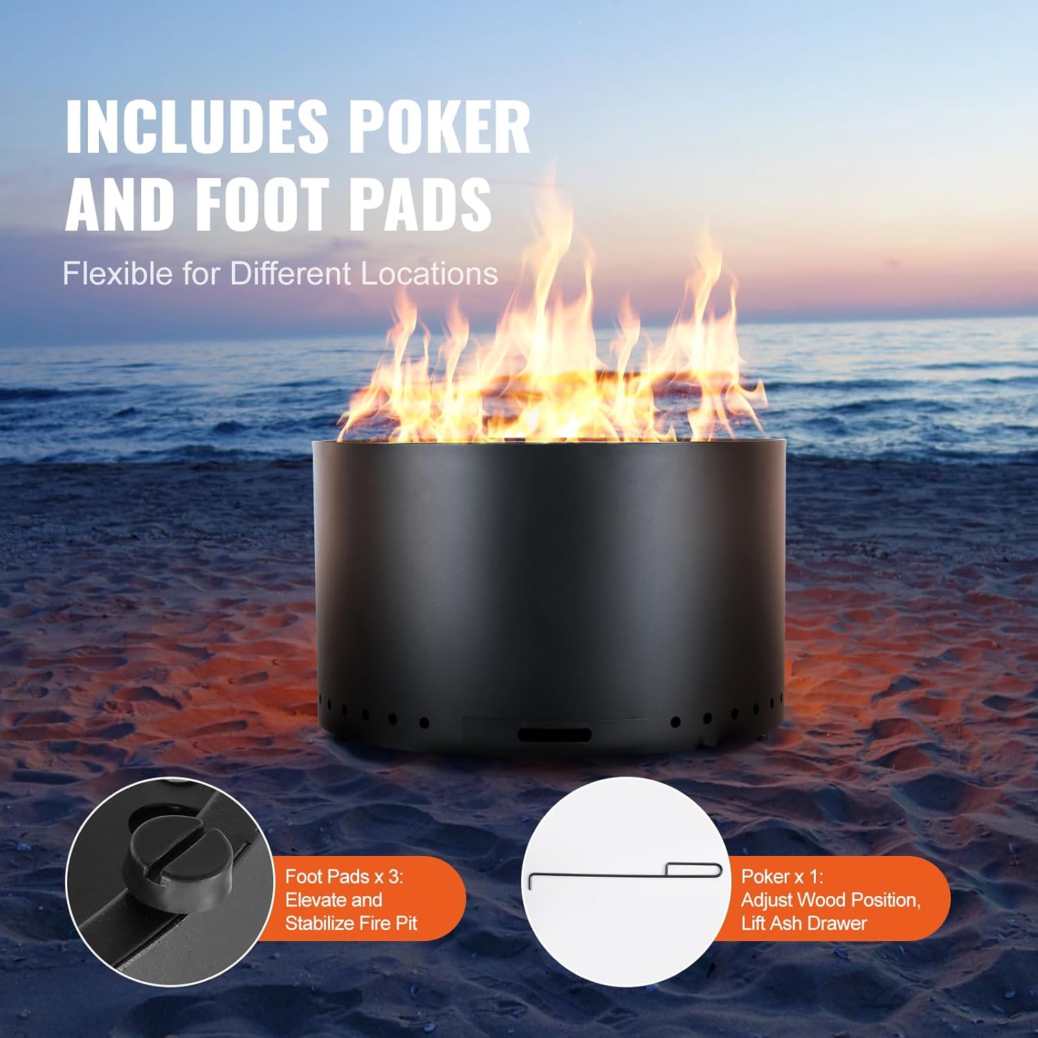 Happybuy Smokeless Fire Pit, 18