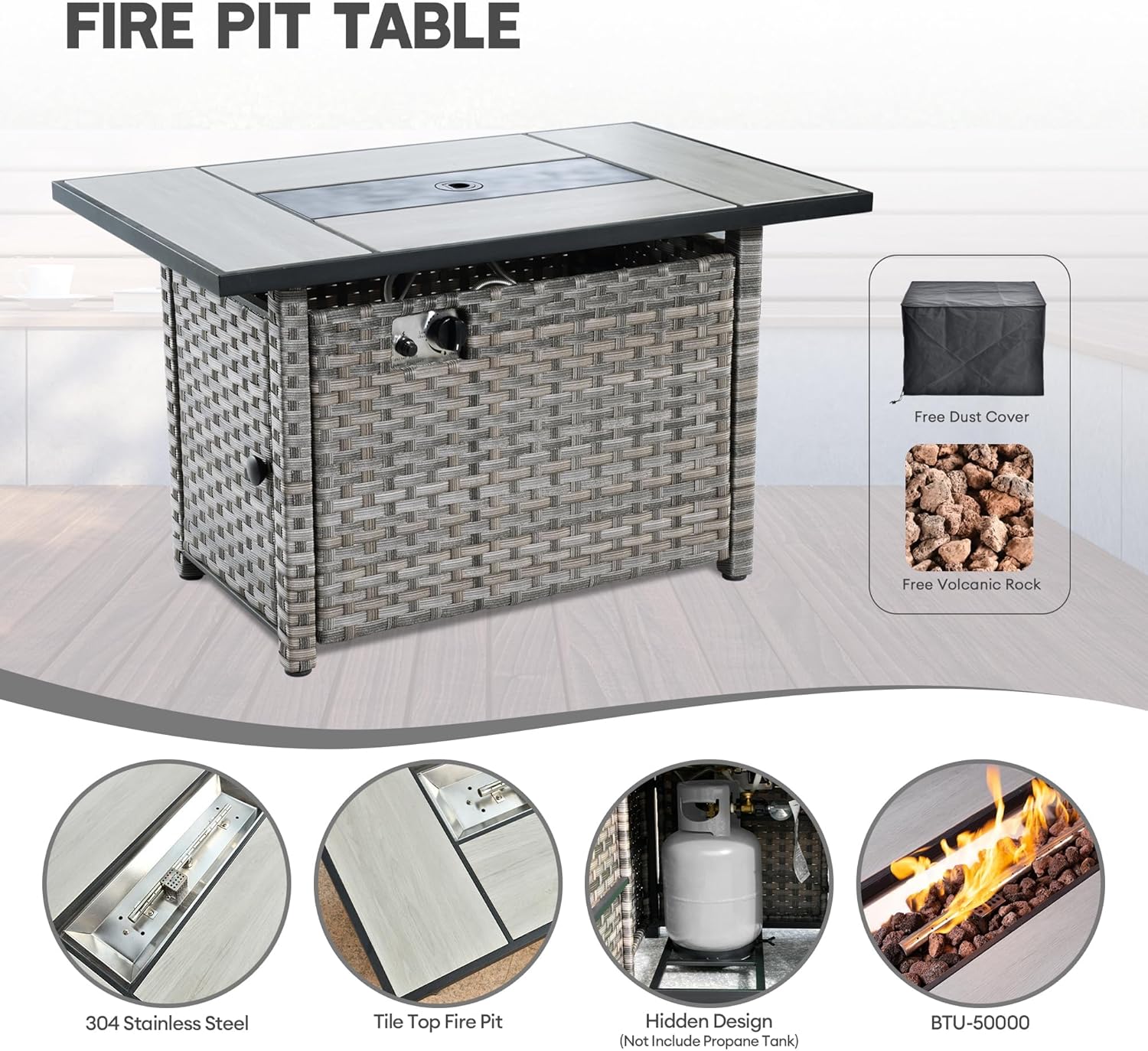 Weaxty Patio Furniture Set 16 Pieces No-Assembly Patio Sectional Furniture Sets with 42