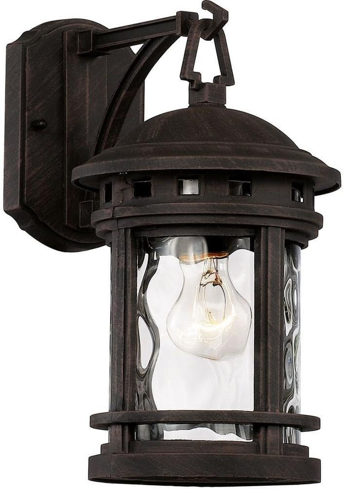 TRANS GLOBE Imports 40370 RT Transitional One Light Wall Lantern from Boardwalk Collection in Bronze/Dark Finish,