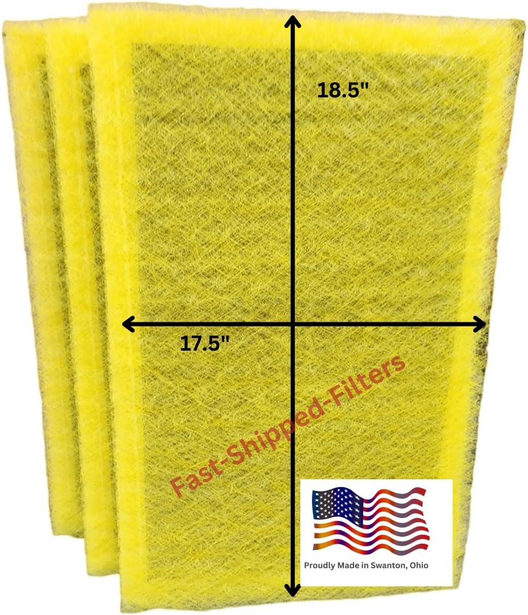 Fast-Shipped-Filters 3 Pack 20x20 Replacement Filter Pads Designed to Fit with MicroPower Guard One Hour Air Cleaner Refill Yellow