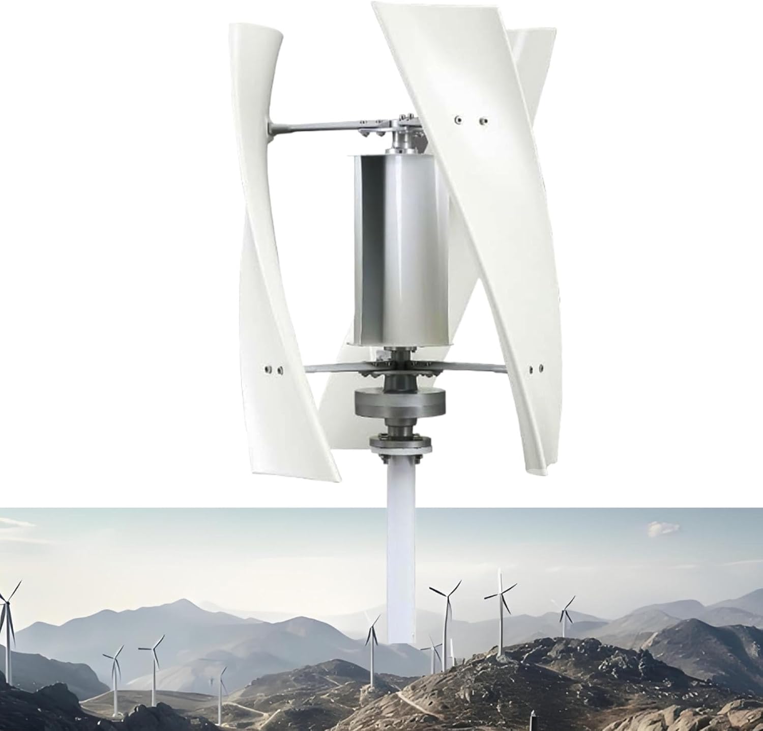 24v, 3 Blades Wind Vertical Turbine Generator 12V 24V 48V 220Vpermanent Magnet Generator Wind Turbine Kit,1200W-5000Wwind Turbine Generator, for Hybrid Wind Solar
