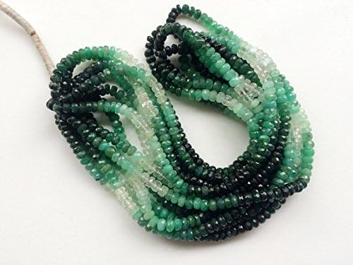 1 Strand Natural Emerald Beads, Shaded Emerald Faceted Rondelle Beads, Emerald Necklace, Original Emerald, 4.5mm, 16 Inch