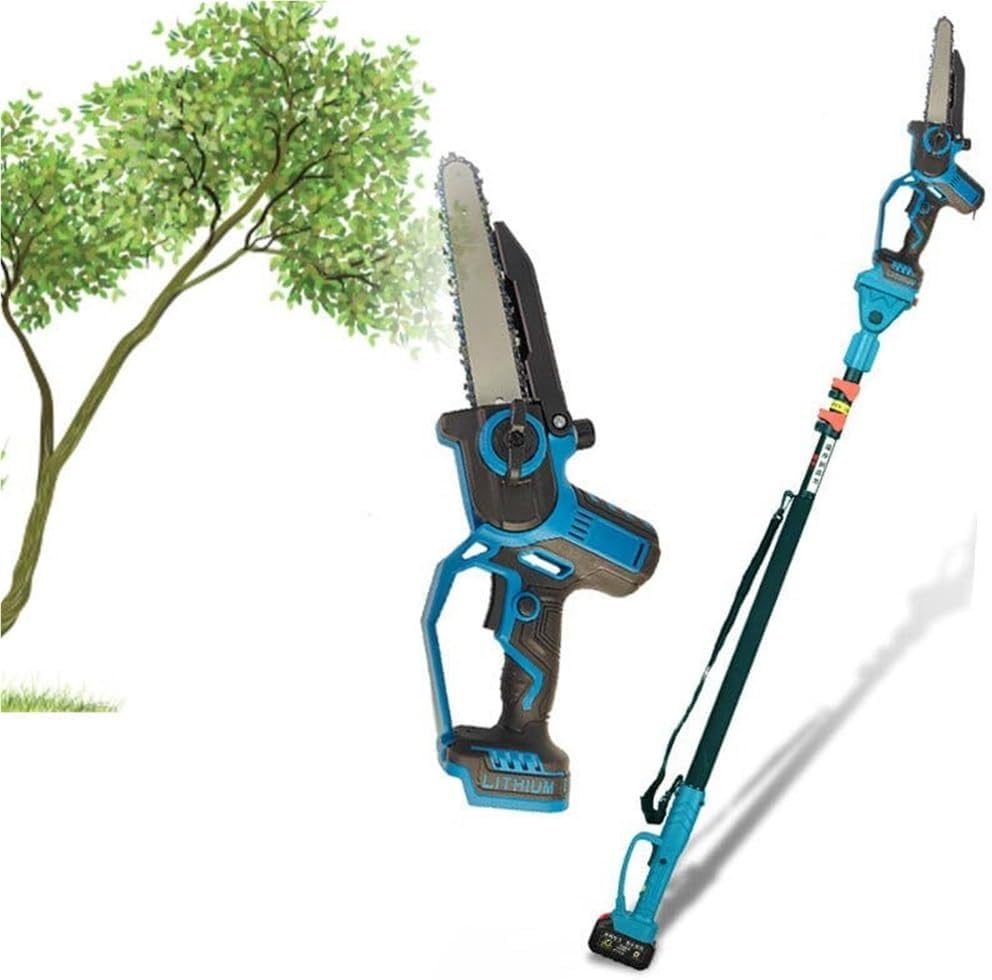 15ft Reach Electric Saw,Cordless Pole Saw, Brushless Mini Chainsaw Cordless,with Pole, 2 Pack 21V 4.0Ah Battery Powered Pole Saws for Tree Trimming